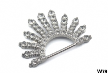 Metal glass rhinestone shoe buckle