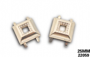 Square metal rhinestone clip